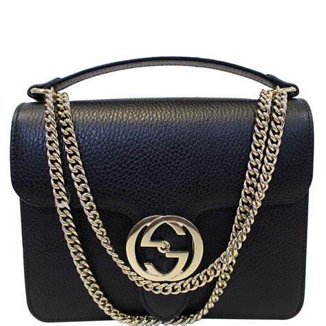 black leather gucci crossbody|gucci leather crossbody bag.